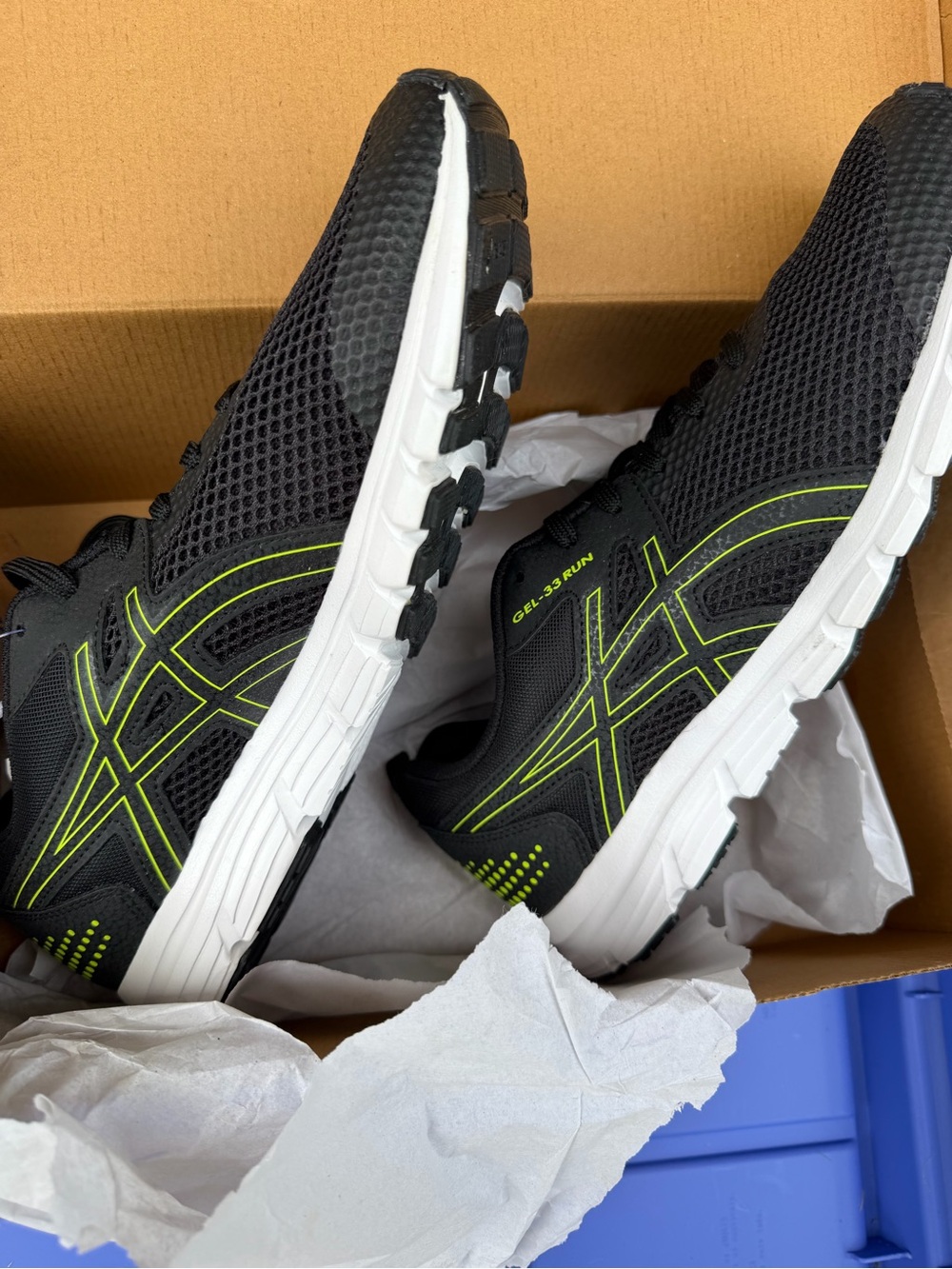 Asics Gel 33 Run Black & Neon Green Men's Running Shoes